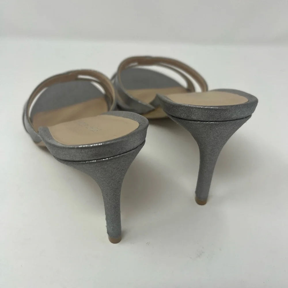 STUART WEITZMAN Soiree Sleek 75 Sandals Size 7 B Heel Shimmer Satin NEW w/box